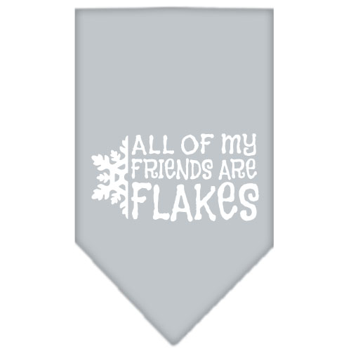 All my friends are Flakes Screen Print Bandana Grey Large
